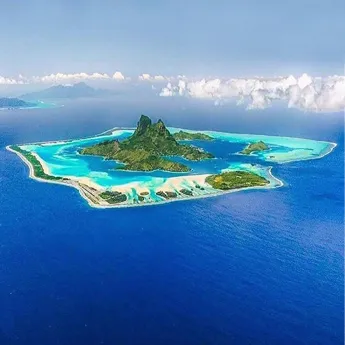 The island of Bora Bora in the South Pacific