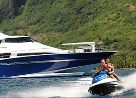Cherter guests enjoying the luxury yacht toys