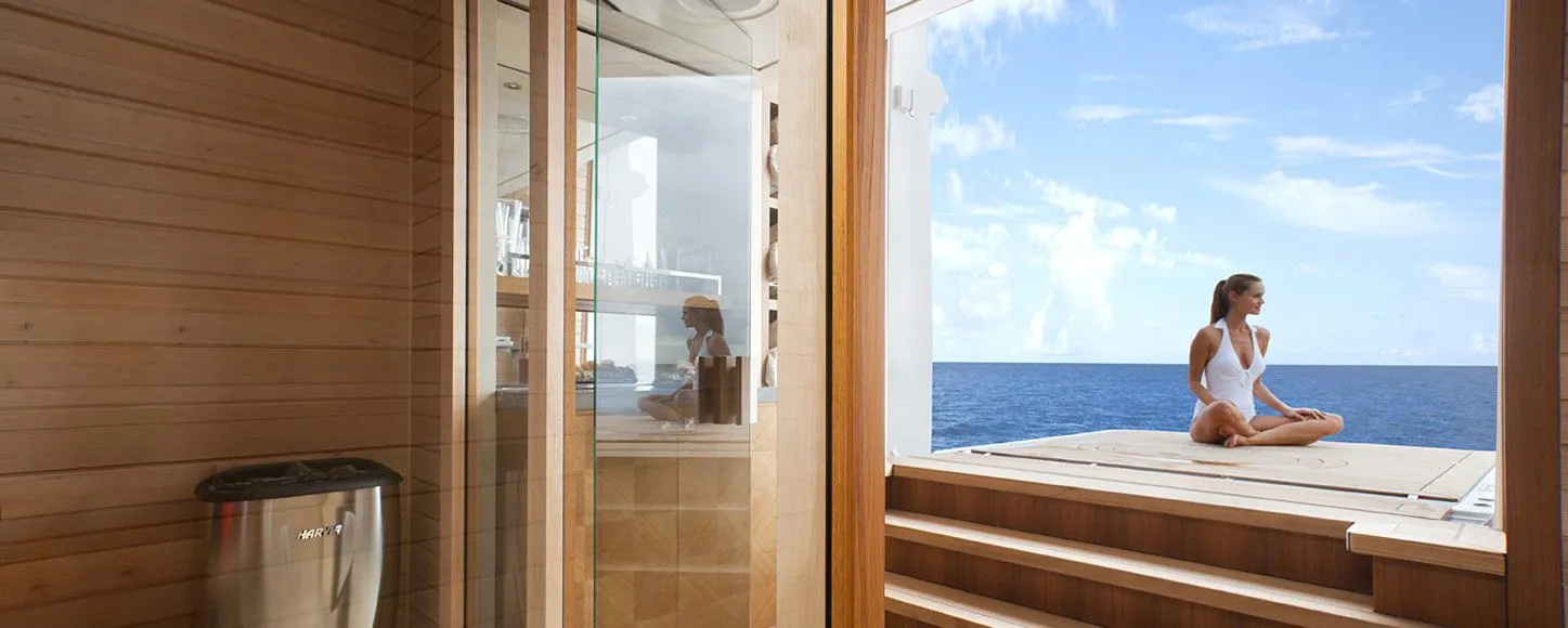 Sauna room on charter yacht Lady Britt