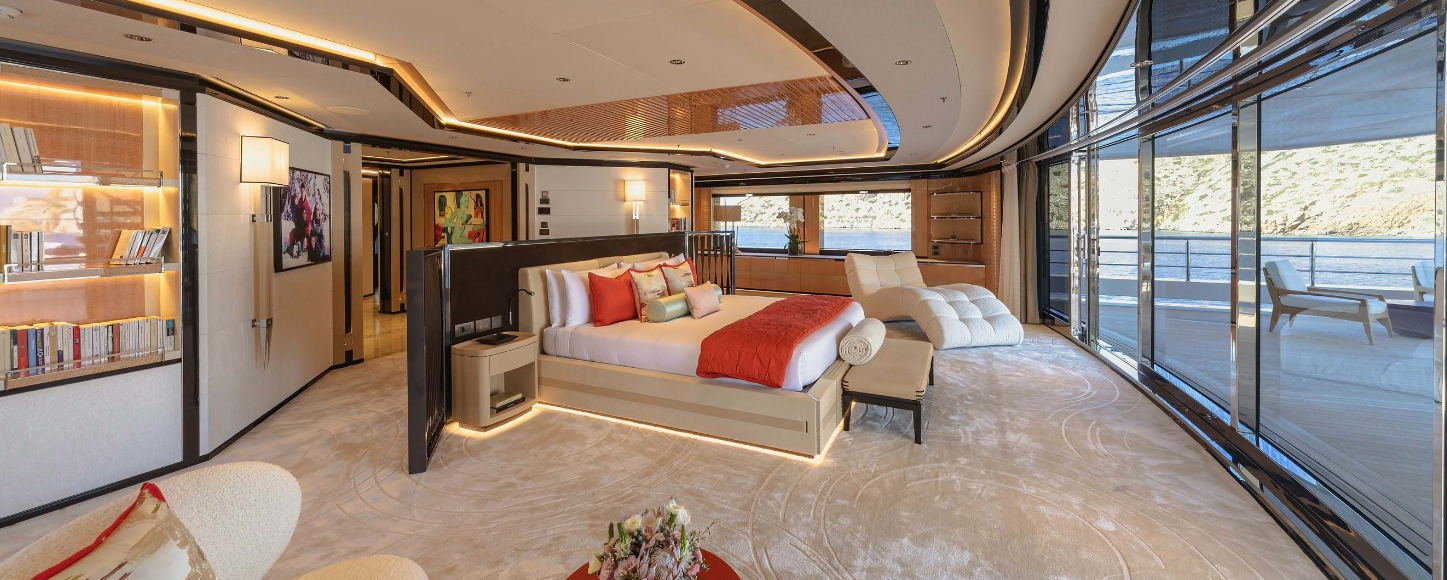 Charter yacht Project X master suite
