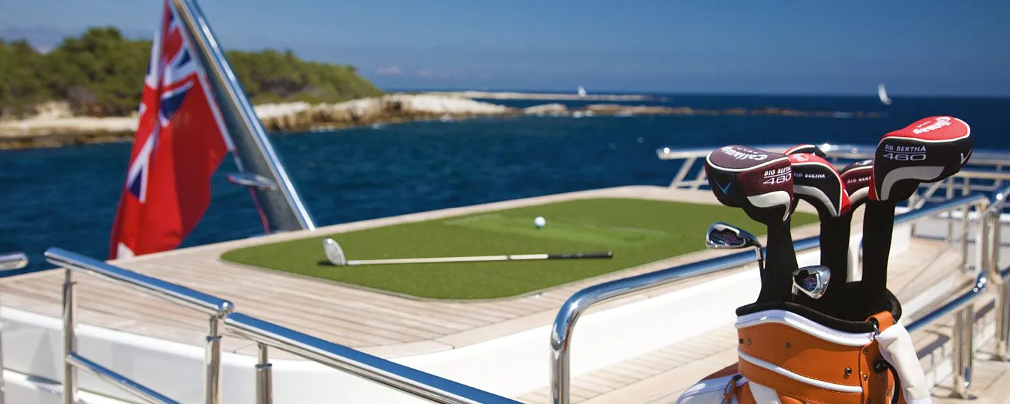 Golfing from a charter yacht