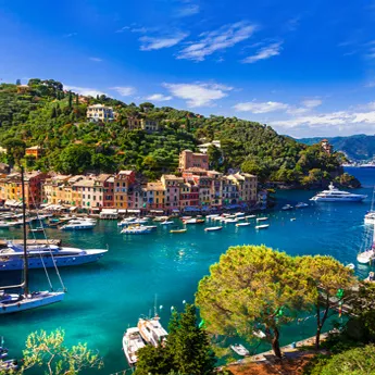 Italian harbour of Portofino in the West Mediterranean