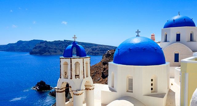 Santorini churches in Greece