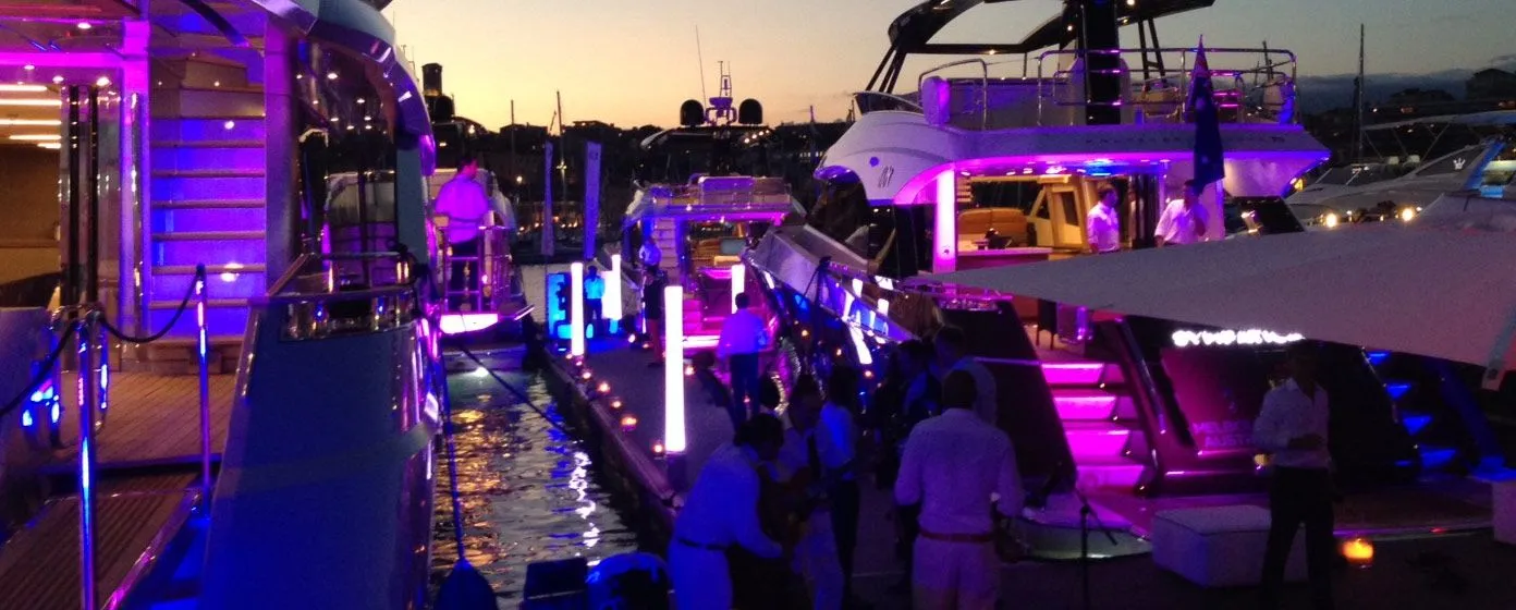 Superyachts lit up with LED's