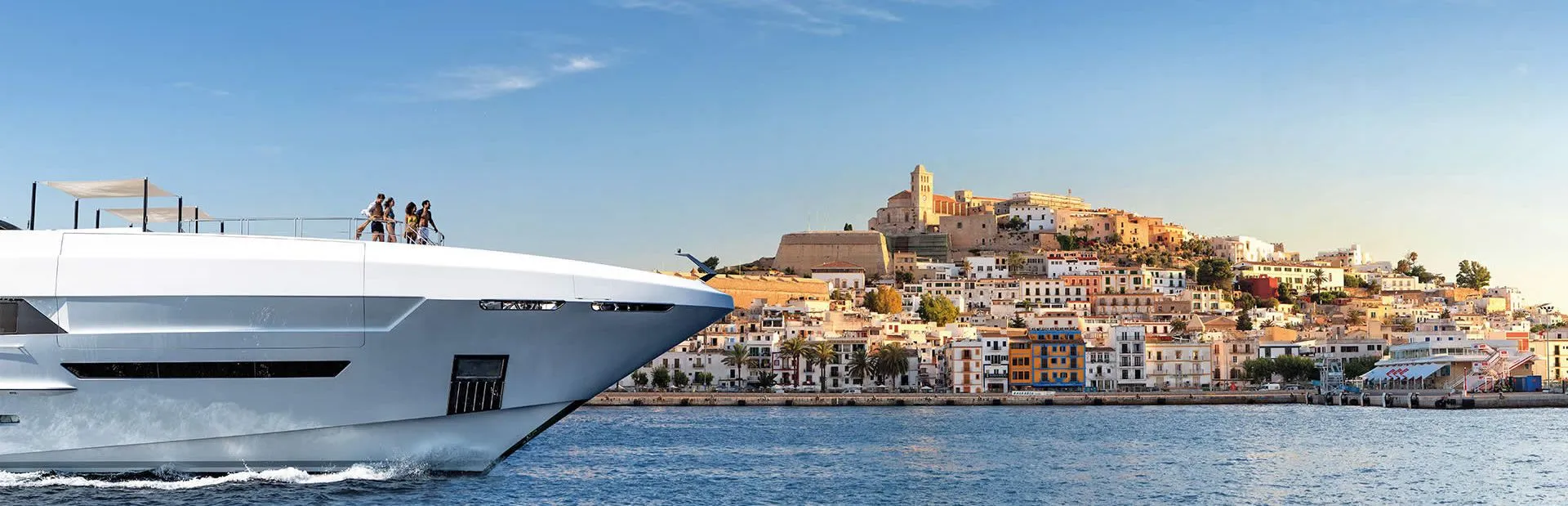 Superyacht being chartered at Ibiza