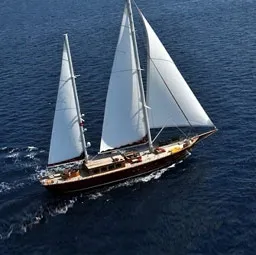 Aerial view of gulet yacht